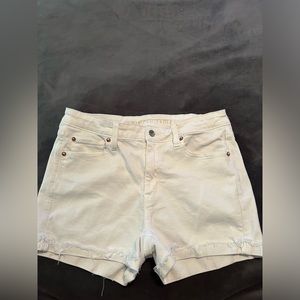 White jean shorts